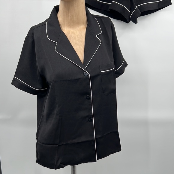 🆕Generation Love Lenox Black White Pajama Set Shorts Pockets Lounge Sleepwear - Picture 3 of 16